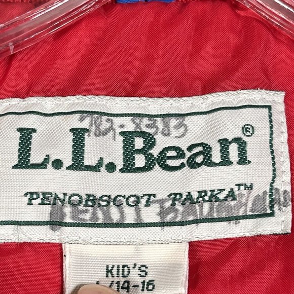 L.L. Bean Boys Penobscot Parka Jacket Size L 14/16‎ Blue Yellow Zip Snap Pockets - Picture 11 of 16